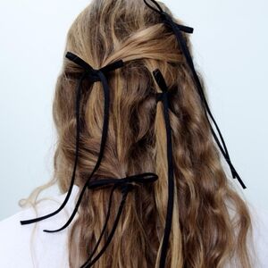 Zara pack of bow hair tie black NWT